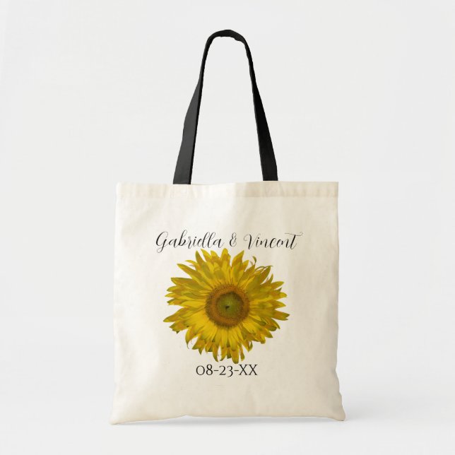 Yellow Sunflower Wedding Tote Bag (Front)