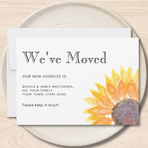 Yellow Sunflower We've Moved Moving  Announcement