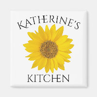Yellow Sunflower with Custom Name Kitchen