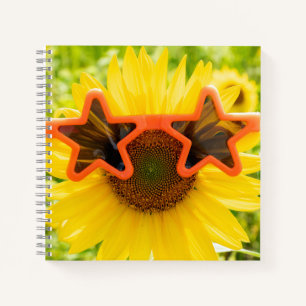 Yellow Sunflower with Sunglasses Notebook