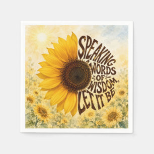 Yellow Sunflower with Uplifting Quote Napkin