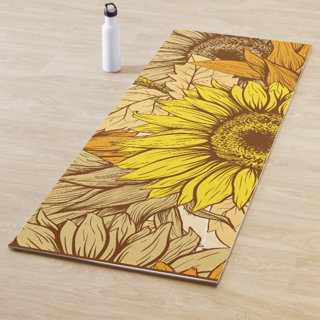 Yellow Sunflower.  Yoga Mat (In Situ)