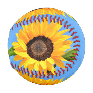 Yellow Sunflowers Against Sun on Blue Sky - Summer Baseball