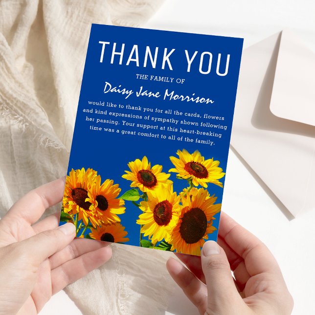Yellow Sunflowers & Blue Skies Thank You Card (Creator Uploaded)