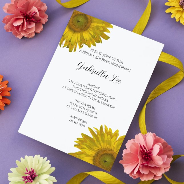Yellow Sunflowers Bridal Shower Invitation (Creator Uploaded)