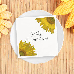 Yellow Sunflowers Bridal Shower Napkin