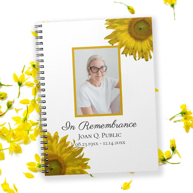 Yellow Sunflowers Celebration of Life Funeral   Notebook (Creator Uploaded)