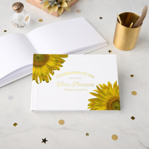 Yellow Sunflowers Celebration of Life Guest Book