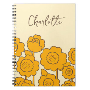  Yellow Sunflowers Customisable Name     Notebook