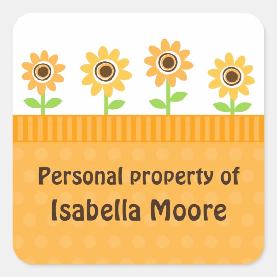 Yellow sunflowers cute property stickers