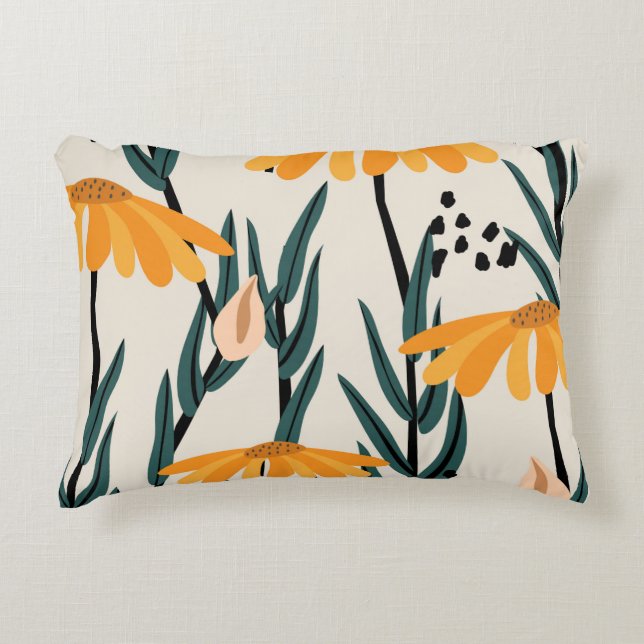 Yellow sunflowers decorative cushion (Front)