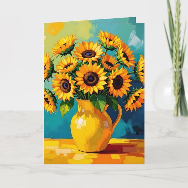 Yellow Sunflowers | Feel Better | Get Well Card (Front)