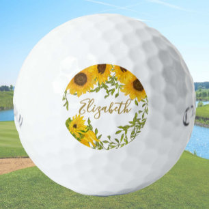 Yellow Sunflowers Floral custom ladies Callaway Golf Balls