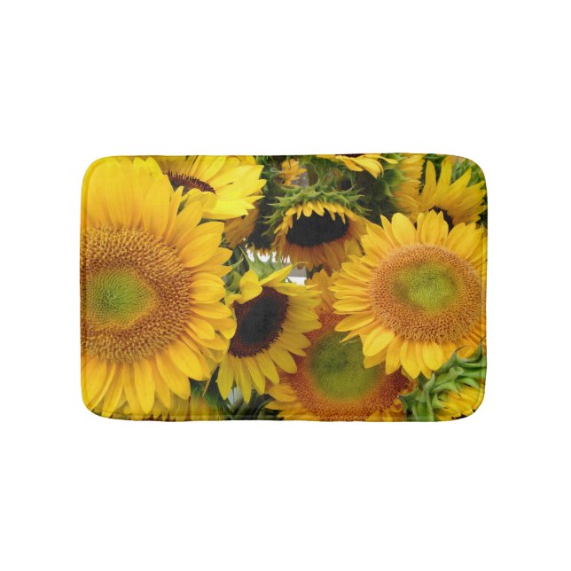 Yellow Sunflowers Fresh from the Farmers Market Bath Mat (Front)