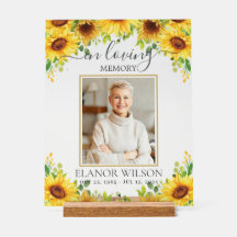 Yellow Sunflowers Funeral Memorial Picture Photo