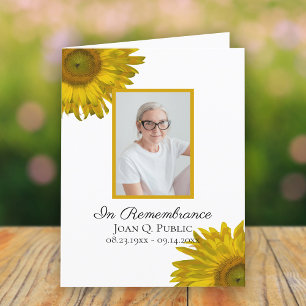 Yellow Sunflowers Funeral Sympathy Thank You Card