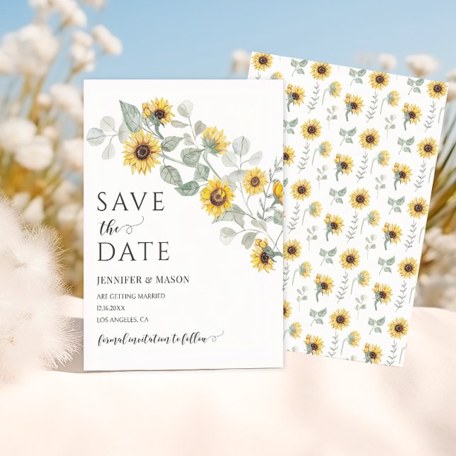 Yellow Sunflowers in Bloom Fall Save The Date Invitation (Creator Uploaded)