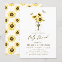 Yellow Sunflowers in Mason Jar Baby Brunch