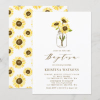 Yellow Sunflowers in Mason Jar Summer Baptism
