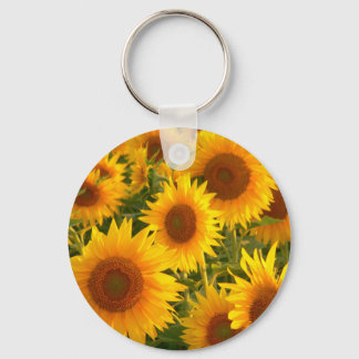 Yellow sunflowers key ring
