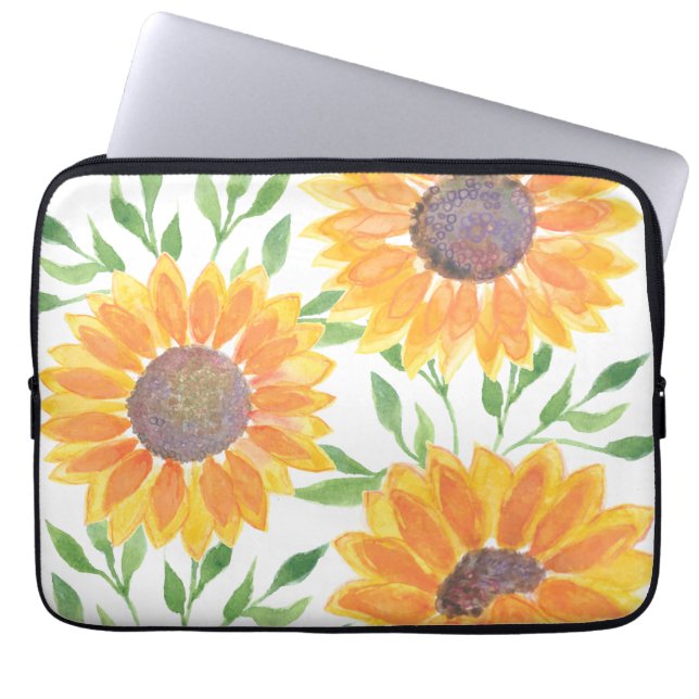 Yellow Sunflowers Laptop Sleeve (Front)