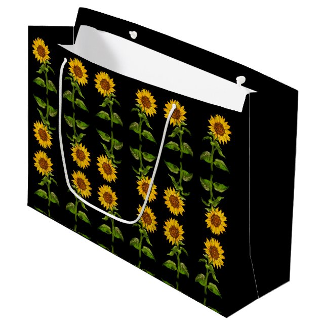 Yellow sunflowers large gift bag (Front Angled)