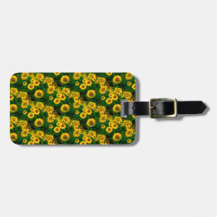 yellow sunflowers luggage tag