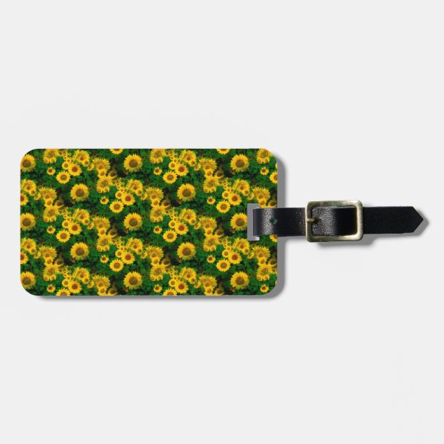 yellow sunflowers luggage tag (Front Horizontal)