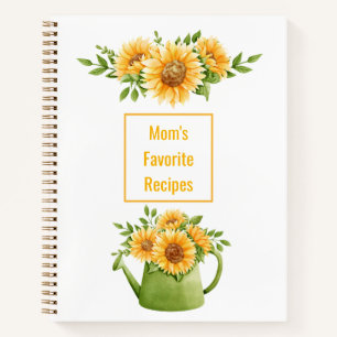Yellow Sunflowers Mom's Favorite Recipes Notebook
