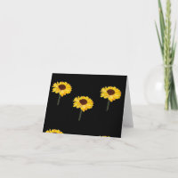 Yellow sunflowers on black
