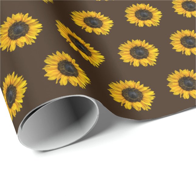 yellow sunflowers on brown wrapping paper (Roll Corner)