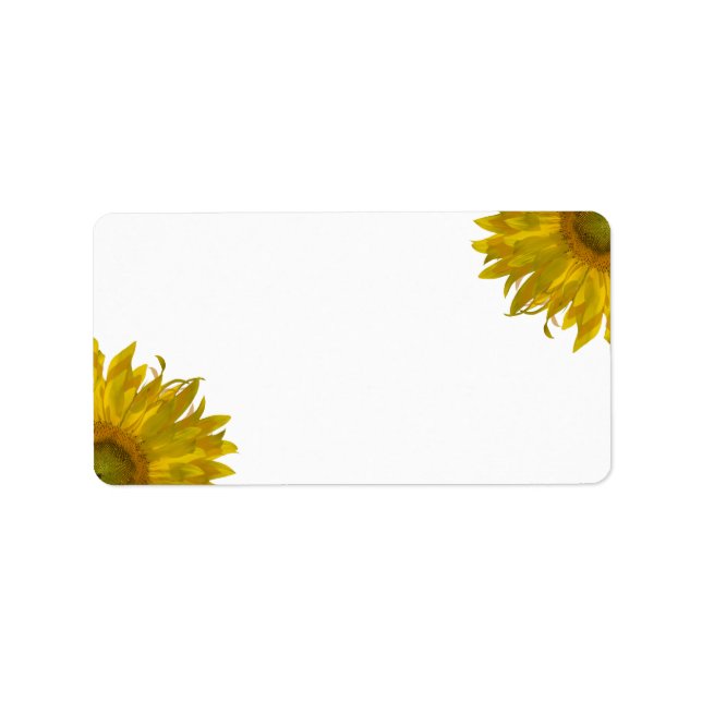 Yellow Sunflowers on White Label (Front)