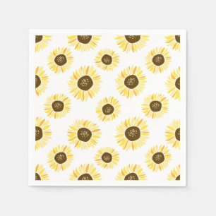 Yellow Sunflowers Pattern Floral Napkin