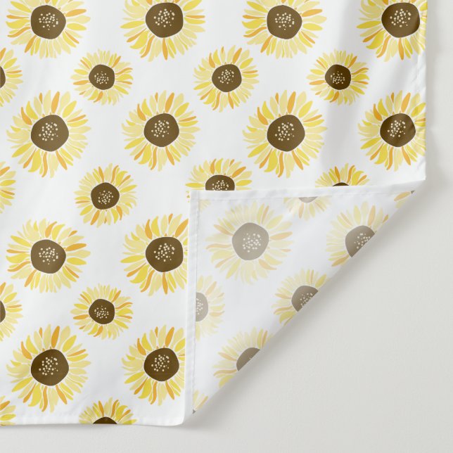 Yellow Sunflowers Pattern Wall Tapestry (Detail)