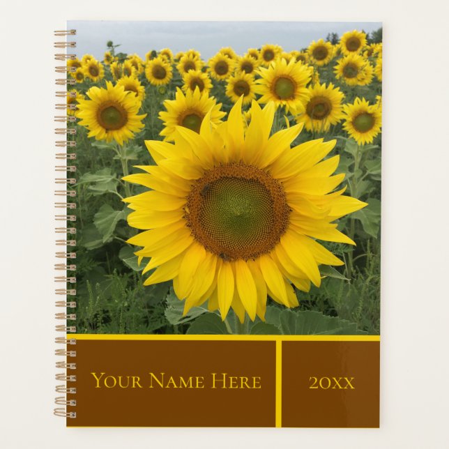 Yellow Sunflowers Personalised Planner (Front)