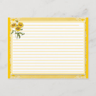 Yellow Sunflowers Recipe Cards