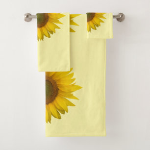 Yellow Sunflowers Rustic Country Bath Towel Set
