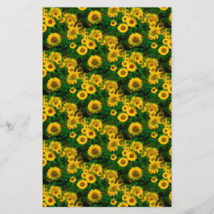 yellow sunflowers stationery
