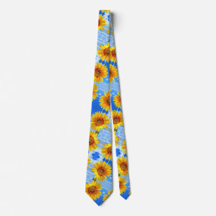 Yellow Sunflowers Summer Neck Tie
