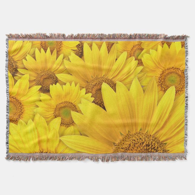 YELLOW SUNFLOWERS THROW BLANKET (Front)