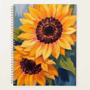Yellow Sunflowers   Watercolor Floral Painting Planner