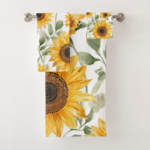 Yellow Sunflowers Watercolor Flower Painting