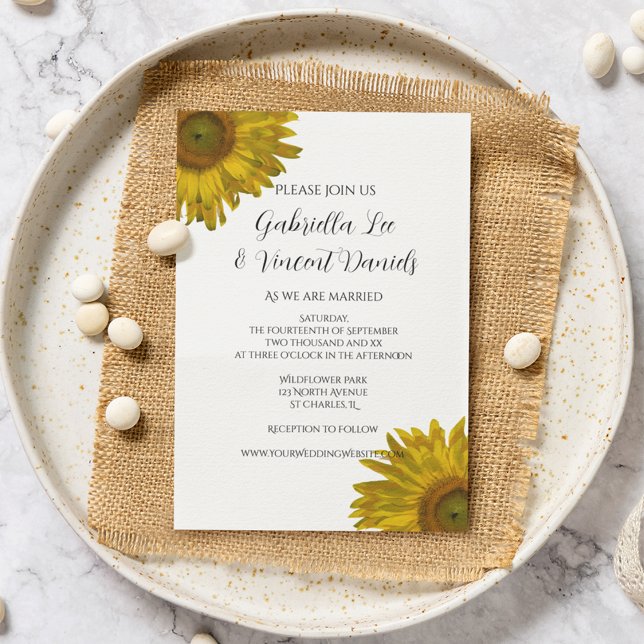 Yellow Sunflowers Wedding Invitation (Creator Uploaded)