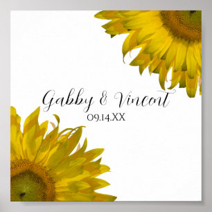 Yellow Sunflowers Wedding Poster