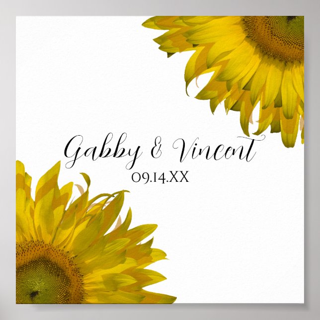 Yellow Sunflowers Wedding Poster (Front)