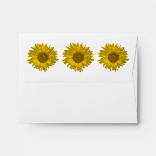 Yellow Sunflowers Wedding RSVP Response Card Envelopes