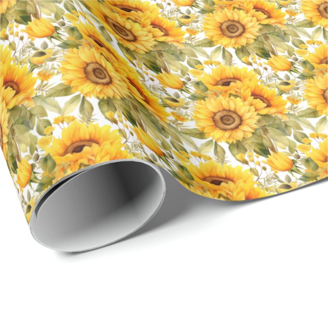 Yellow Sunflowers Wrapping Paper (Roll Corner)