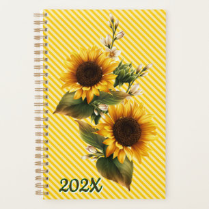 Yellow Sunflowers Yearly  Planner