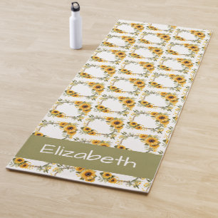 Yellow Sunflowers Yoga Mat