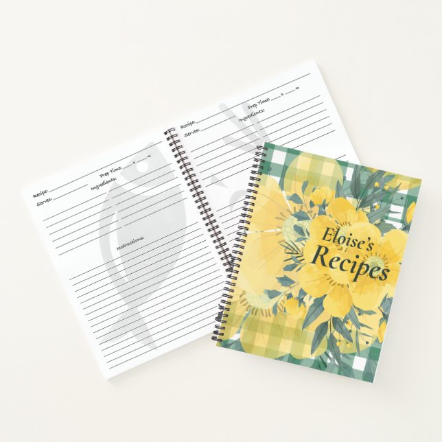 Yellow Sunny Blossoms Recipe Book (Inside)